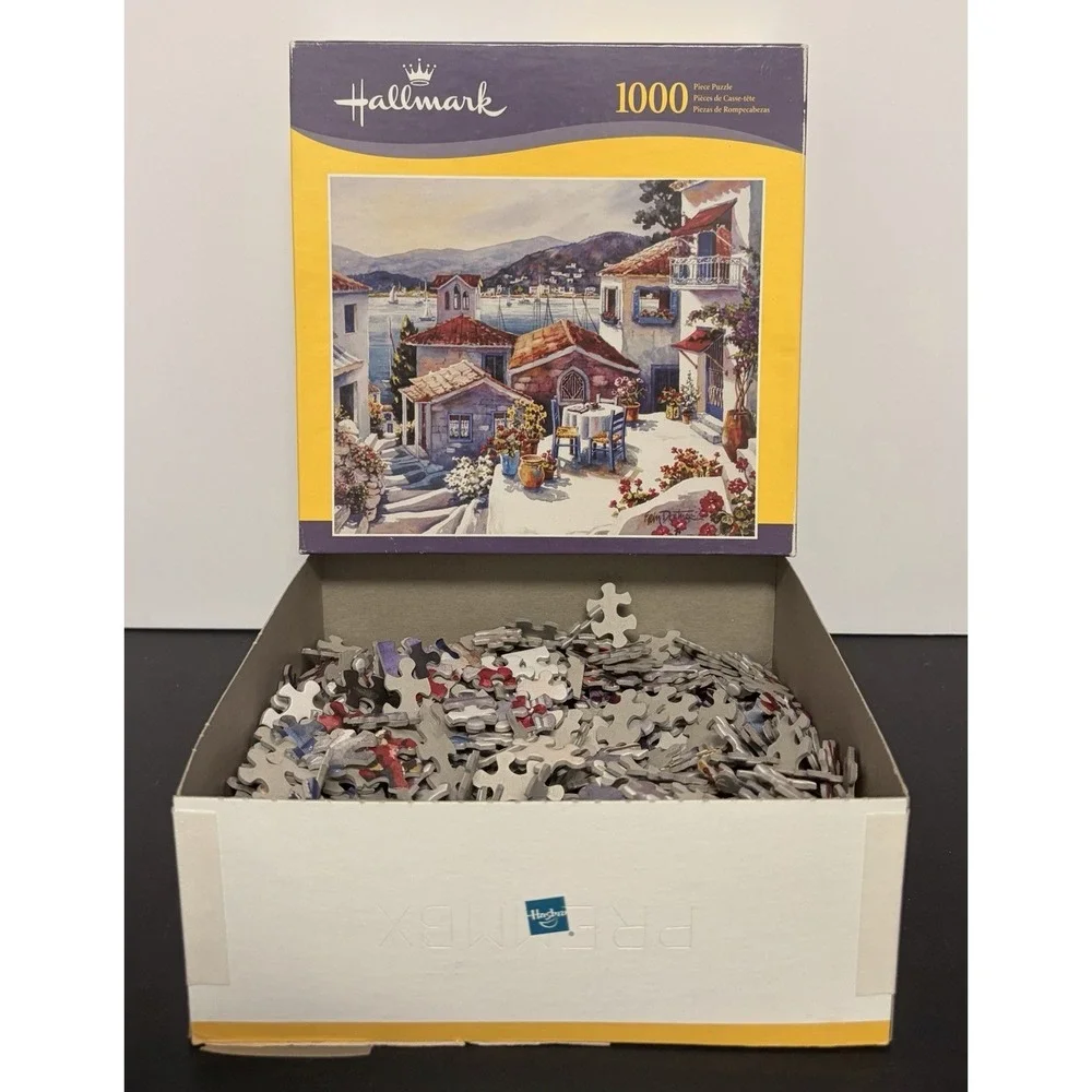 HALLMARK HASBRO ERIN DERTNER 1000 PIECES SEASIDE LEISURE JIGSAW PUZZLE GREECE